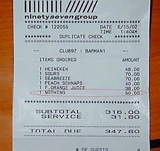 Paying for nothing. The American way.
